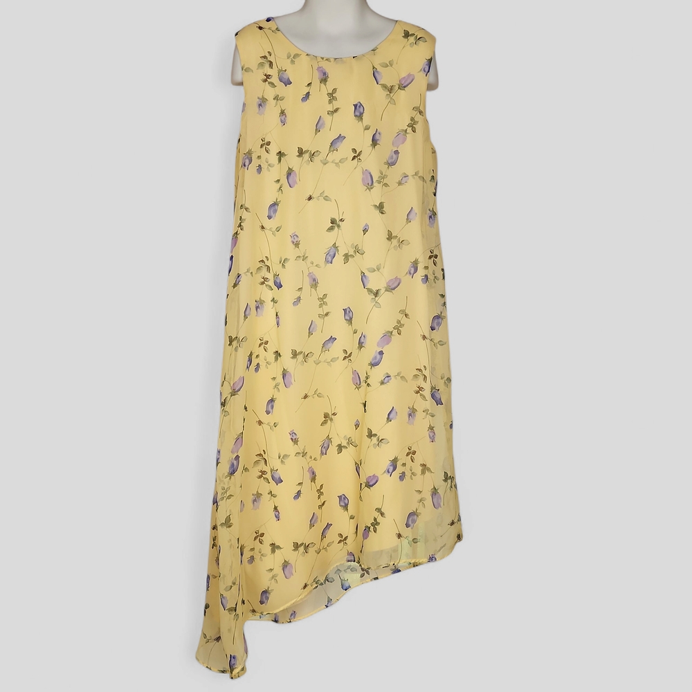 DISORDERLY KIDS | Floral Yellow Kids Casual Asymmetrical Hem Easter Dress | 14